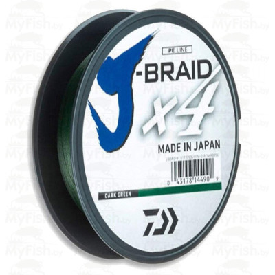 Шнур DAIWA J-Braid X4E 135м 0,21мм Dark Green
